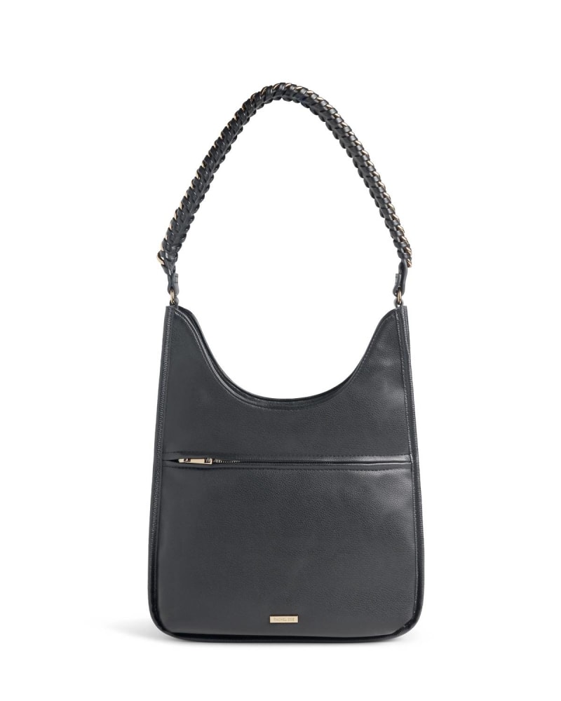 Front of a size O/S Jalilah Shoulder Bag in Black in Black by RACHEL ZOE. | dia_product_style_image_id:329756